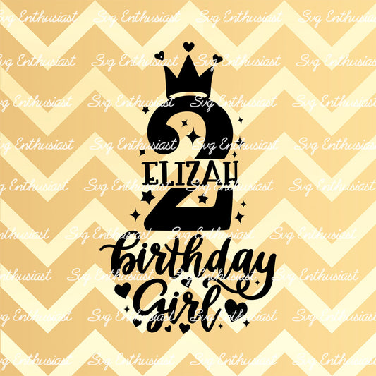 Birthday girl - 2 years old SVG PNG DXF