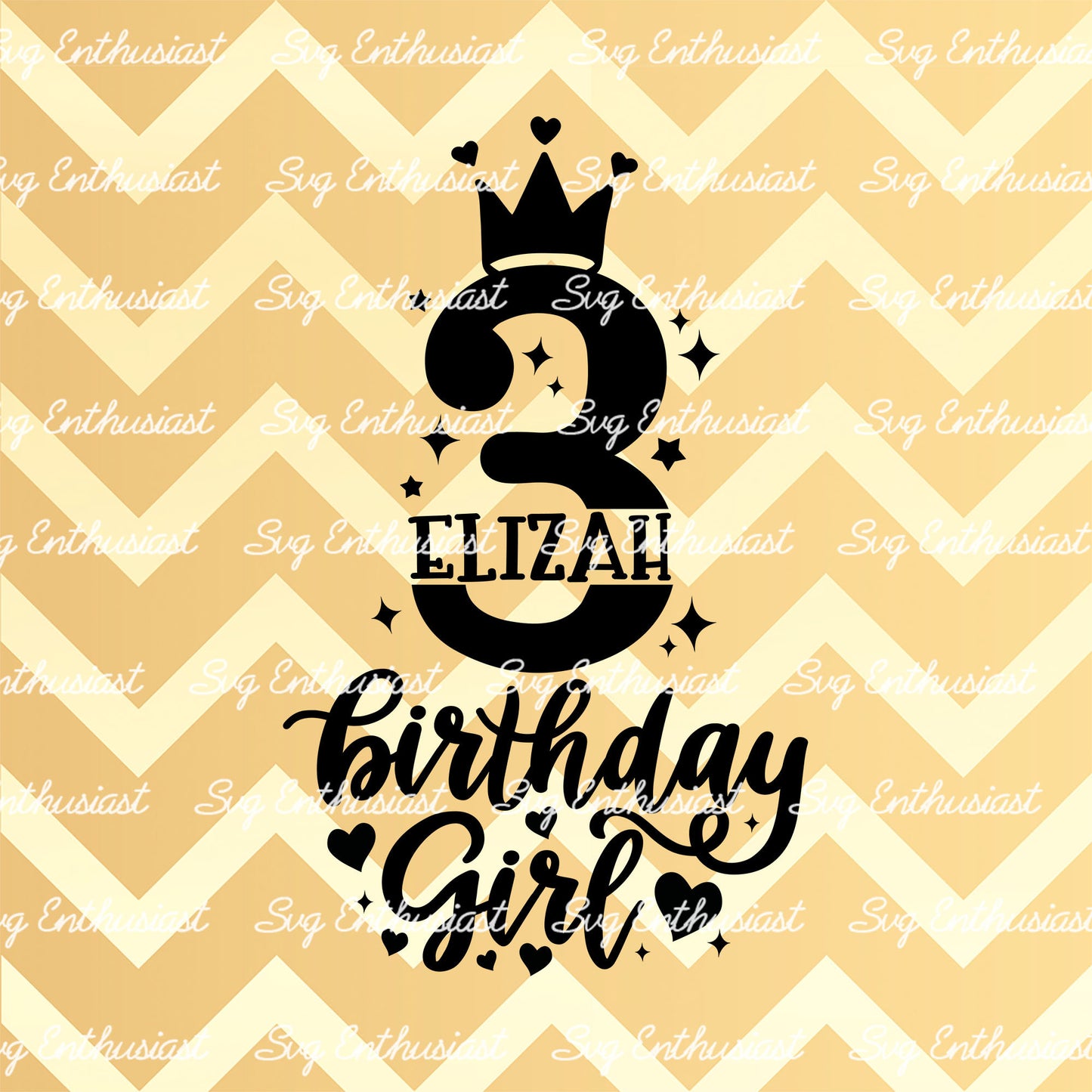 Birthday girl - 3 years old SVG PNG DXF