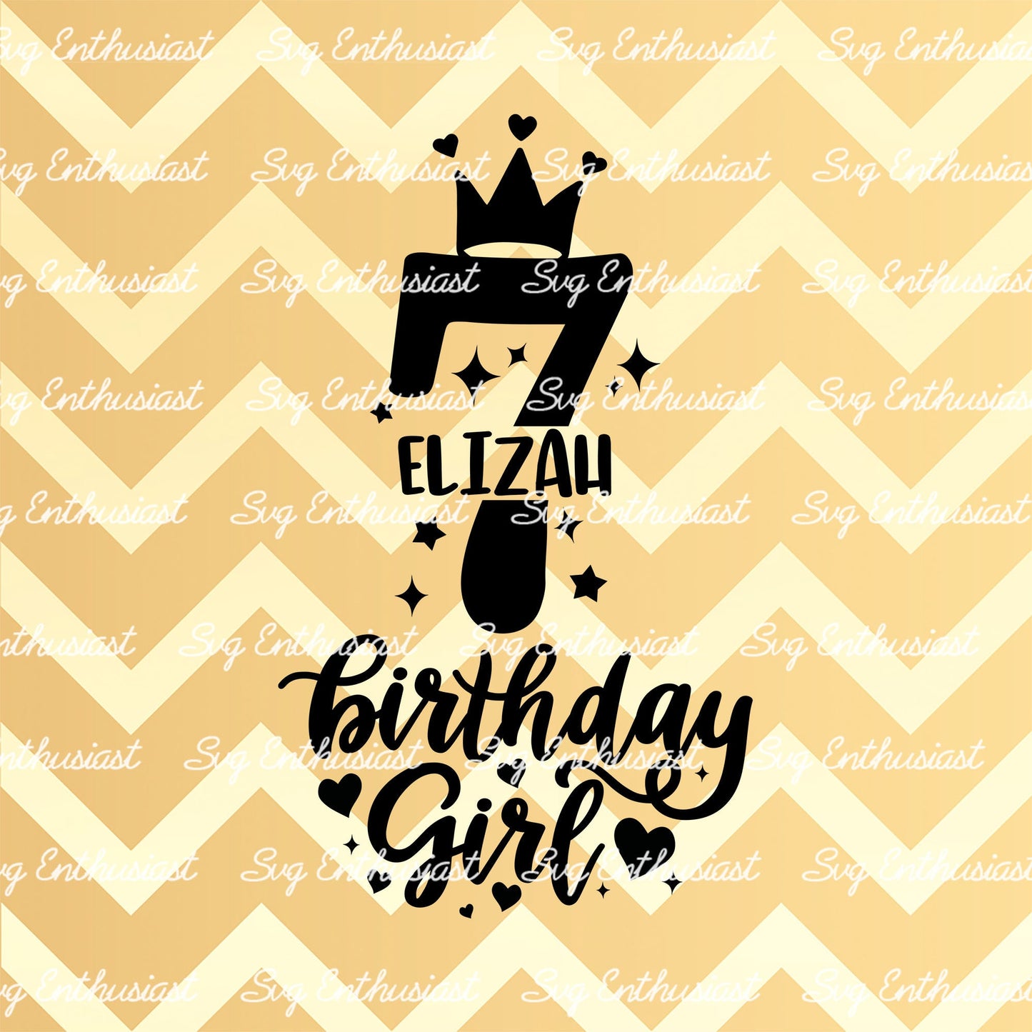 Birthday girl SVG, 7 years old SVG PNG DXF