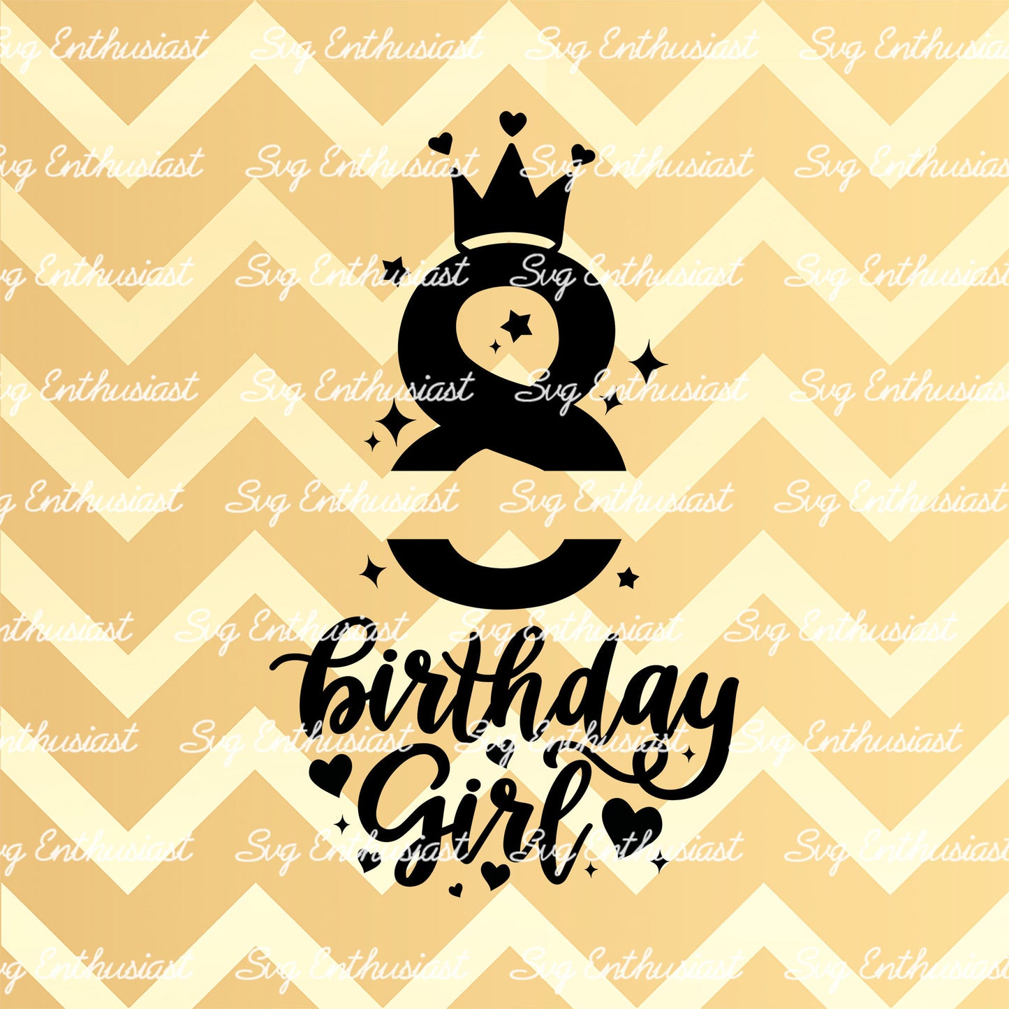 Birthday girl - 8 years old SVG PNG DXF