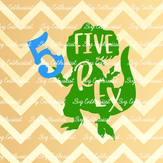 Five Rex SVG PNG DXF