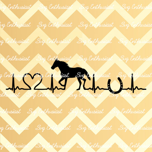 Horse Heartbeat SVG PNG DXF