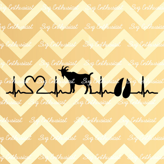 Goat Heartbeat SVG PNG DXF