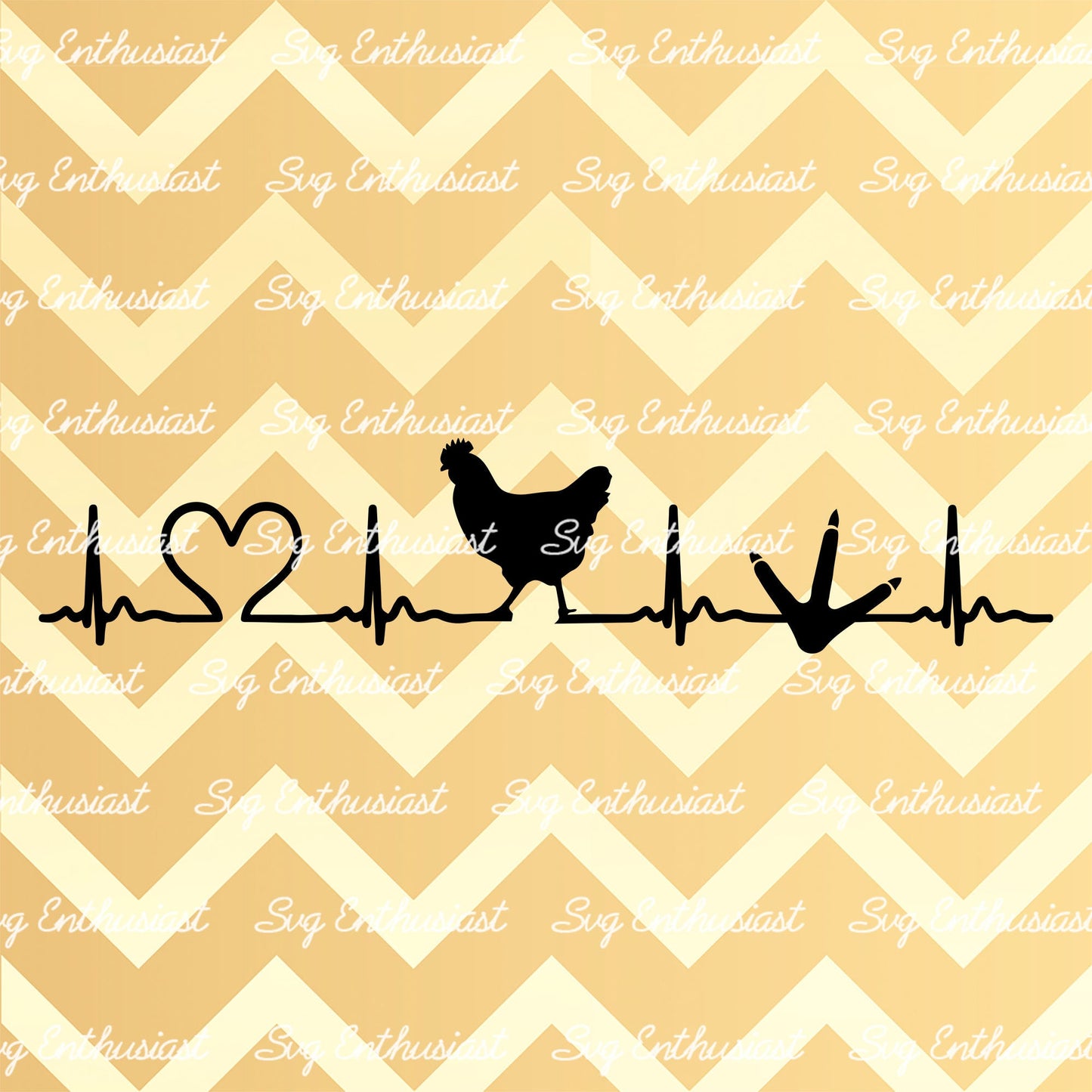 Chicken Heartbeat SVG PNG DXF