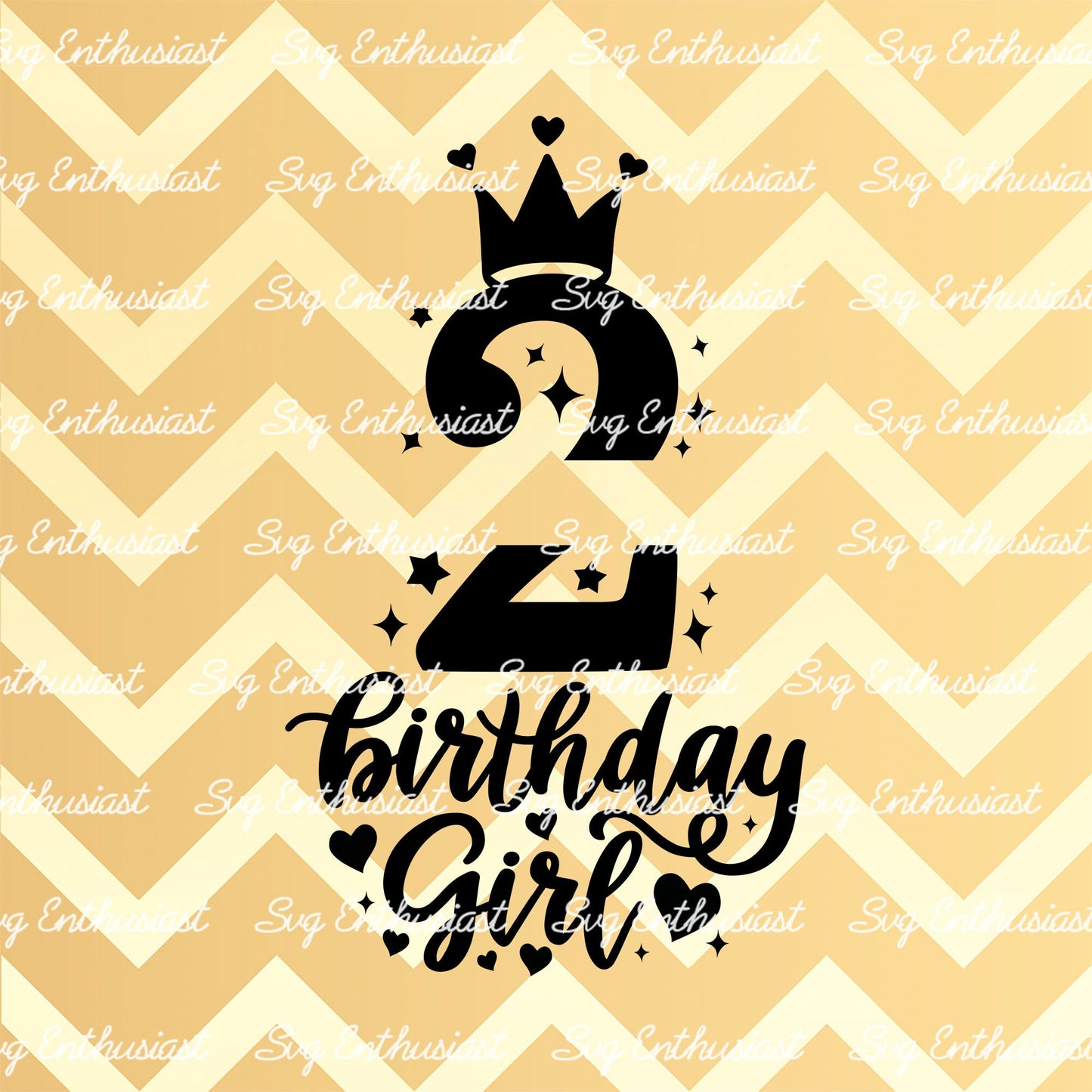 Birthday girl - 2 years old SVG PNG DXF