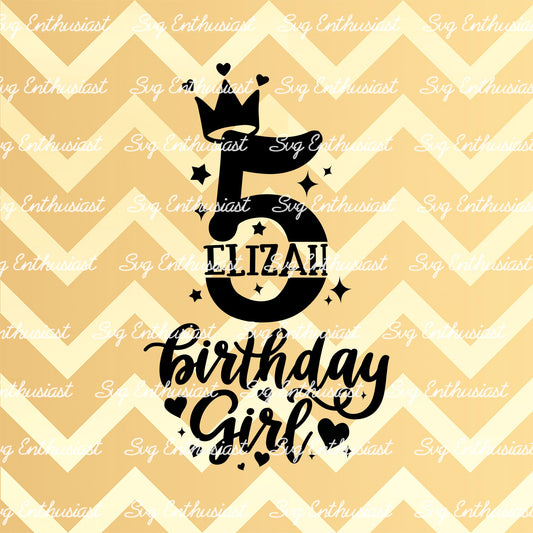 Birthday girl - 5 years old SVG PNG DXF