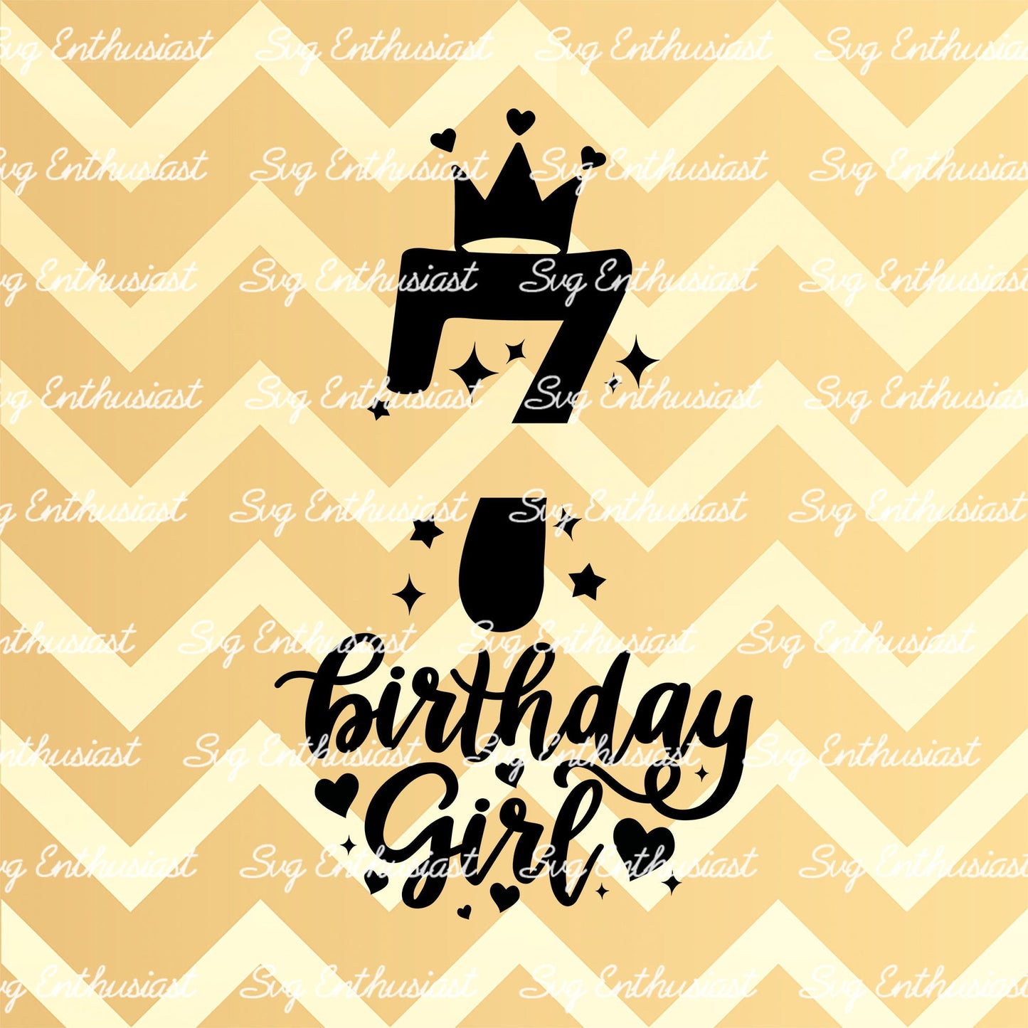 Birthday girl SVG, 7 years old SVG PNG DXF