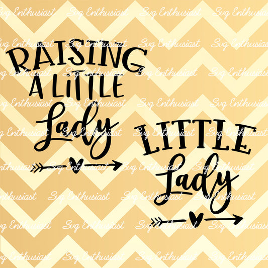 Raising a little lady SVG PNG DXF