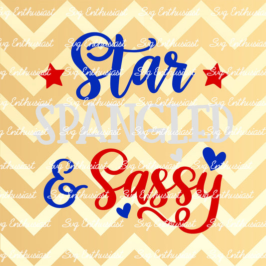 Star Spangled and Sassy SVG PNG DXF