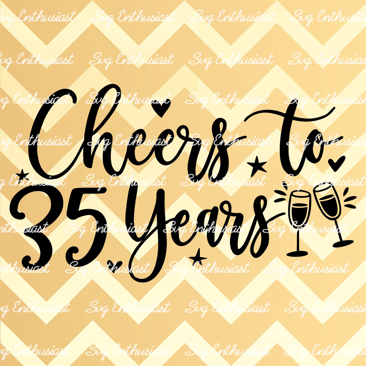 Cheers to 35 years SVG PNG DXF