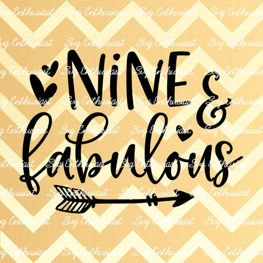 Nine and fabulous SVG DXF PNG