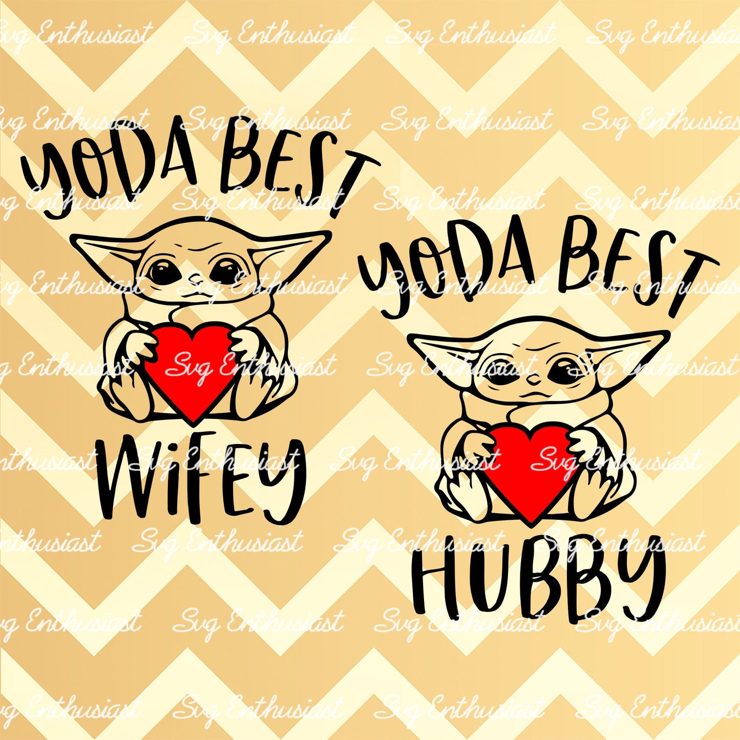 Yoda best Hubby - Yoda best wifey SVG PNG DXF