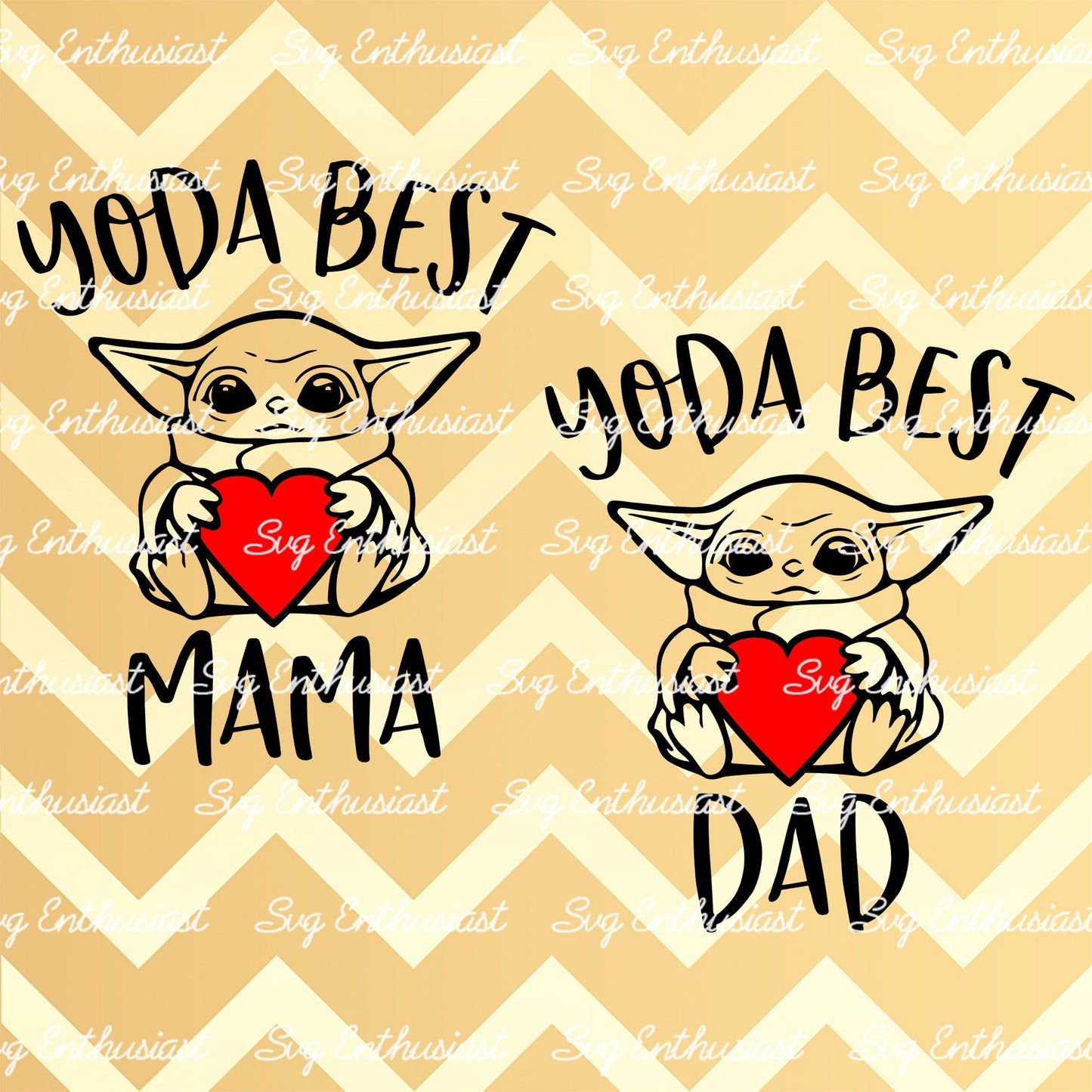 Yoda best Mama - Yoda best Dad SVG PNG DXF