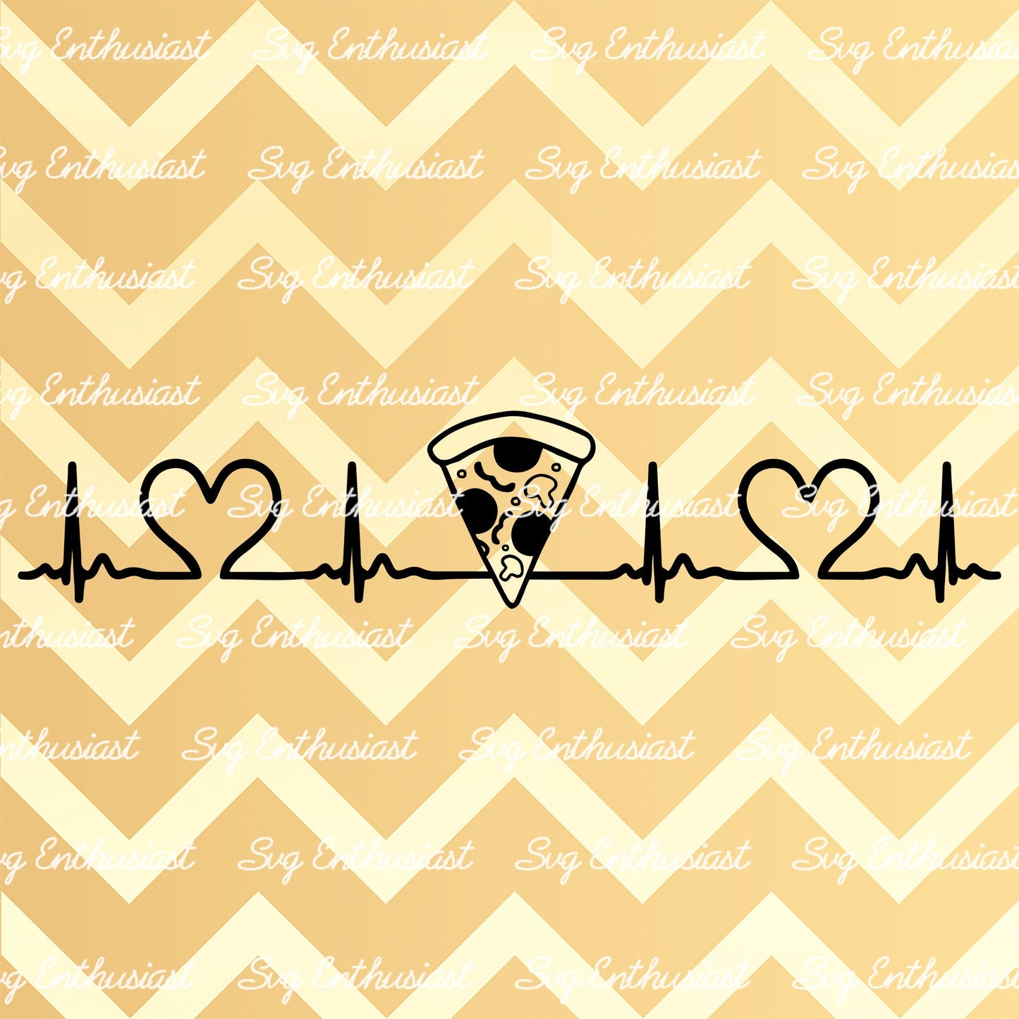 Pizza Heartbeat SVG PNG DXF