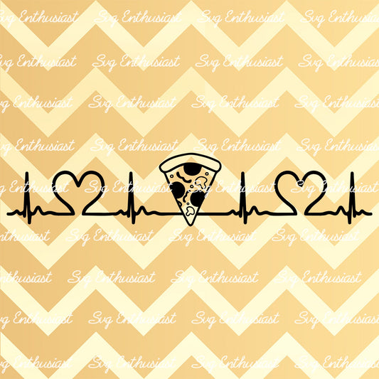 Pizza Heartbeat SVG PNG DXF