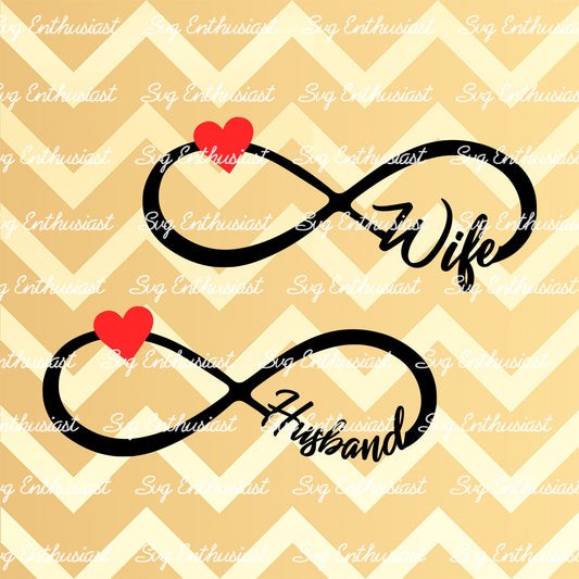 Husband wife Infinity SVG PNG DXF