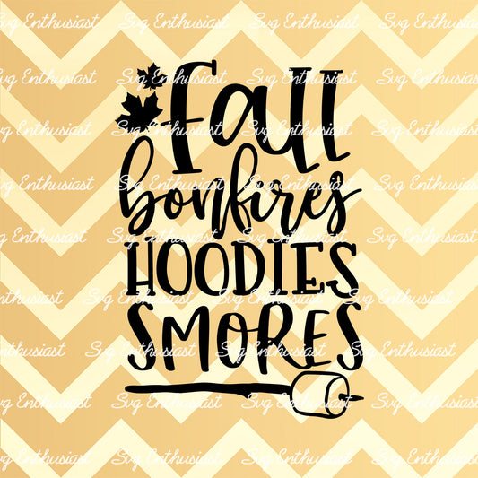 Fall bonfires hoodies s'mores SVG PNG DXF