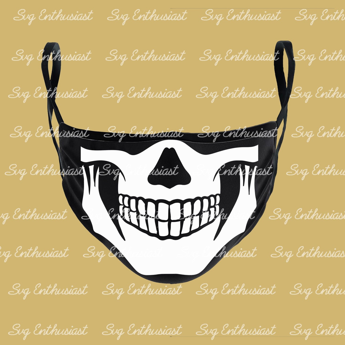 Half skull masks SVG PNG DXF bundle