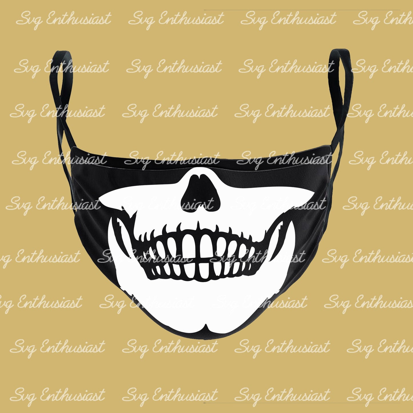 Half skull masks SVG PNG DXF bundle