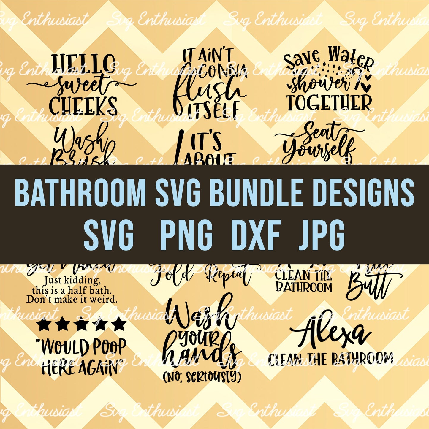 Bathroom signs SVG PNG DXF bundle