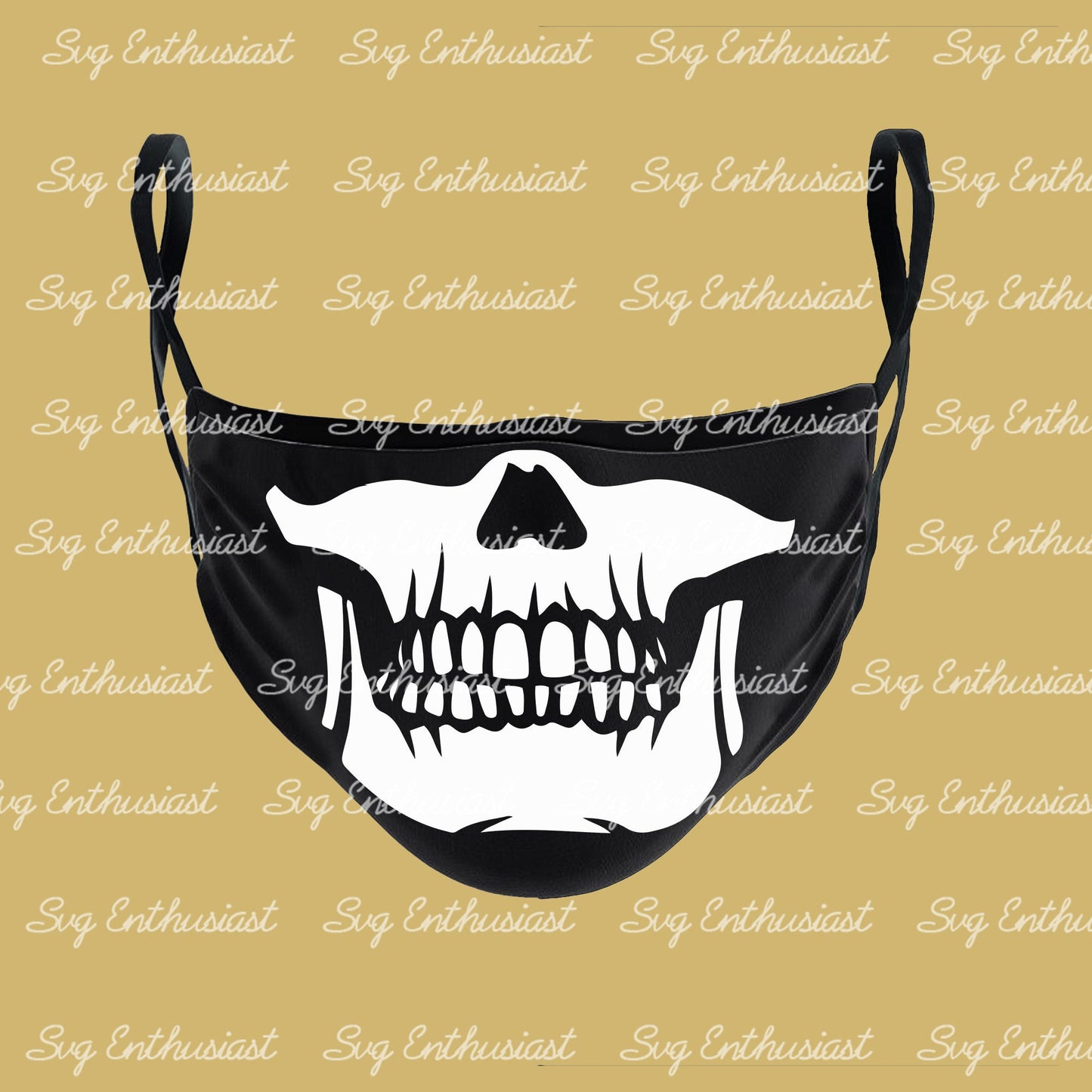 Half skull masks SVG PNG DXF bundle