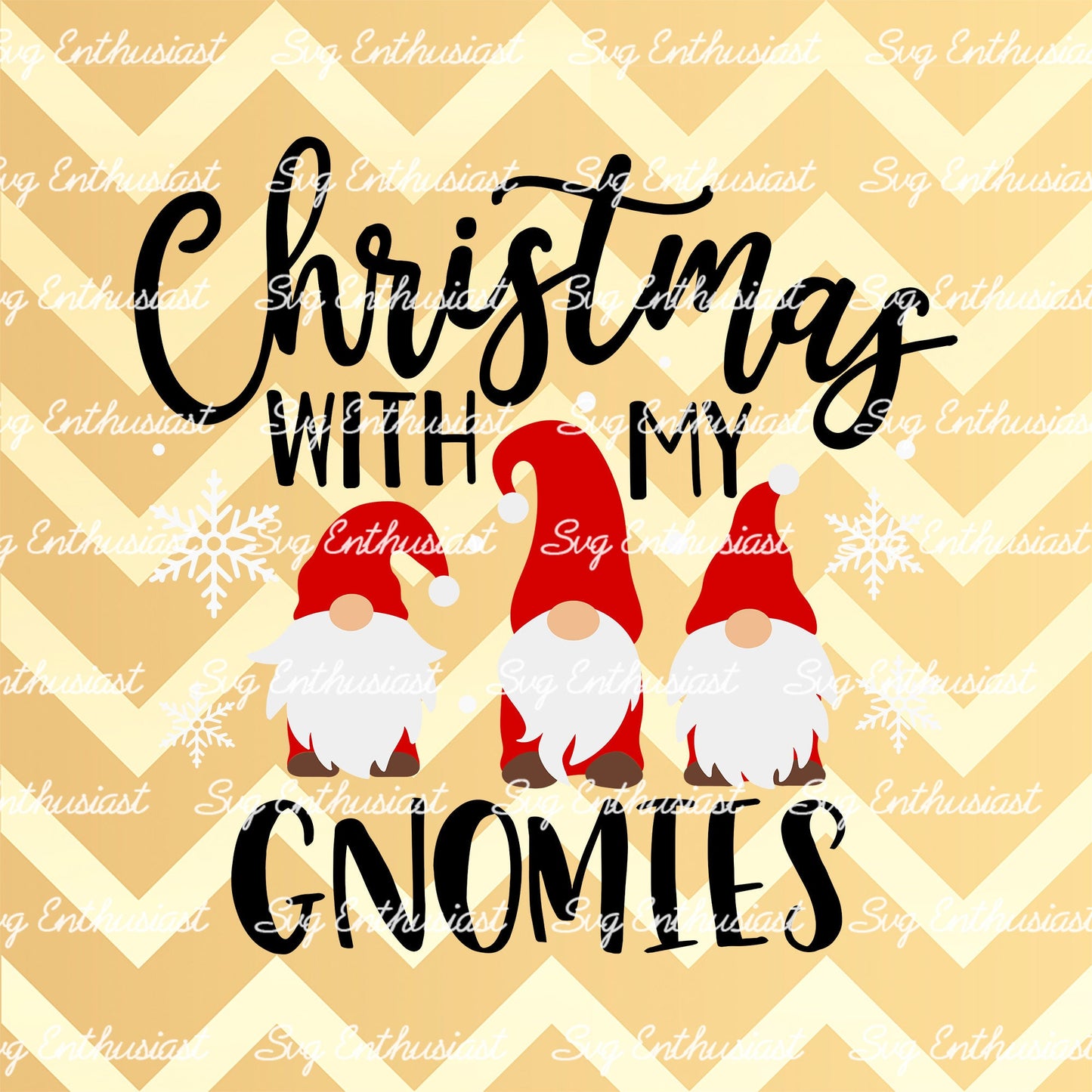 Christmas with my gnomies SVG PNG DXF