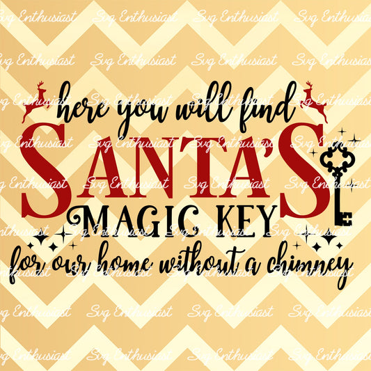 Santa's magic key SVG PNG DXF