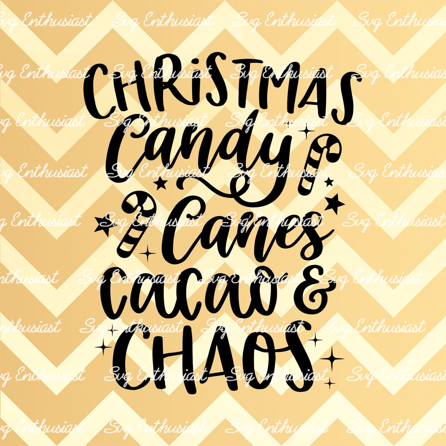 Christmas candy canes cacao and chaos SVG PNG DXF