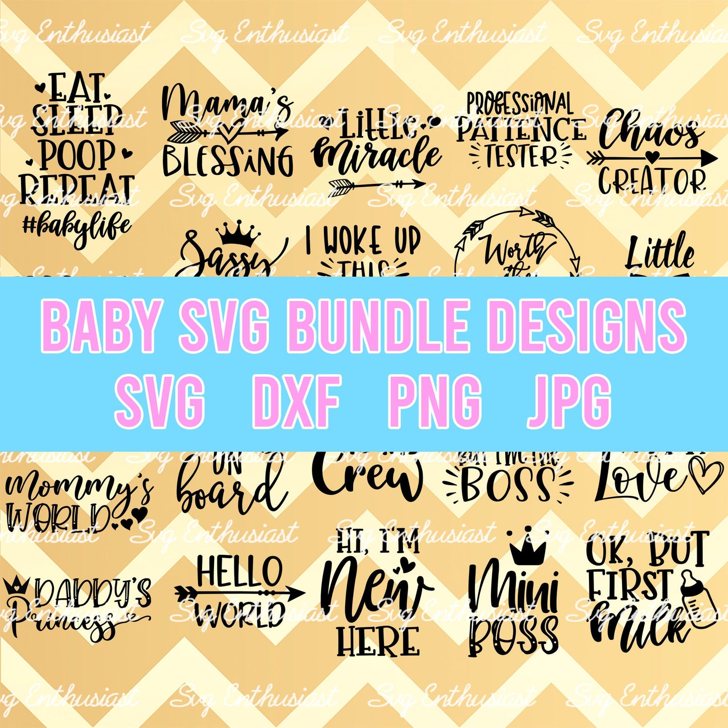 21 Baby SVG PNG DXF bundle