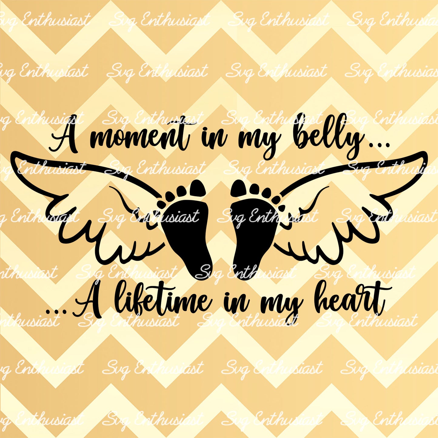 A moment in my belly a lifetime in my heart SVG PNG DXF