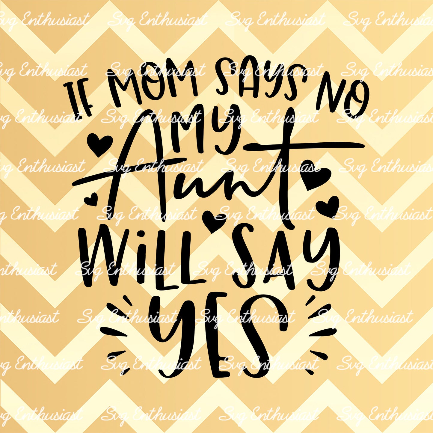 If mom says no my aunt will say yes SVG PNG DXF