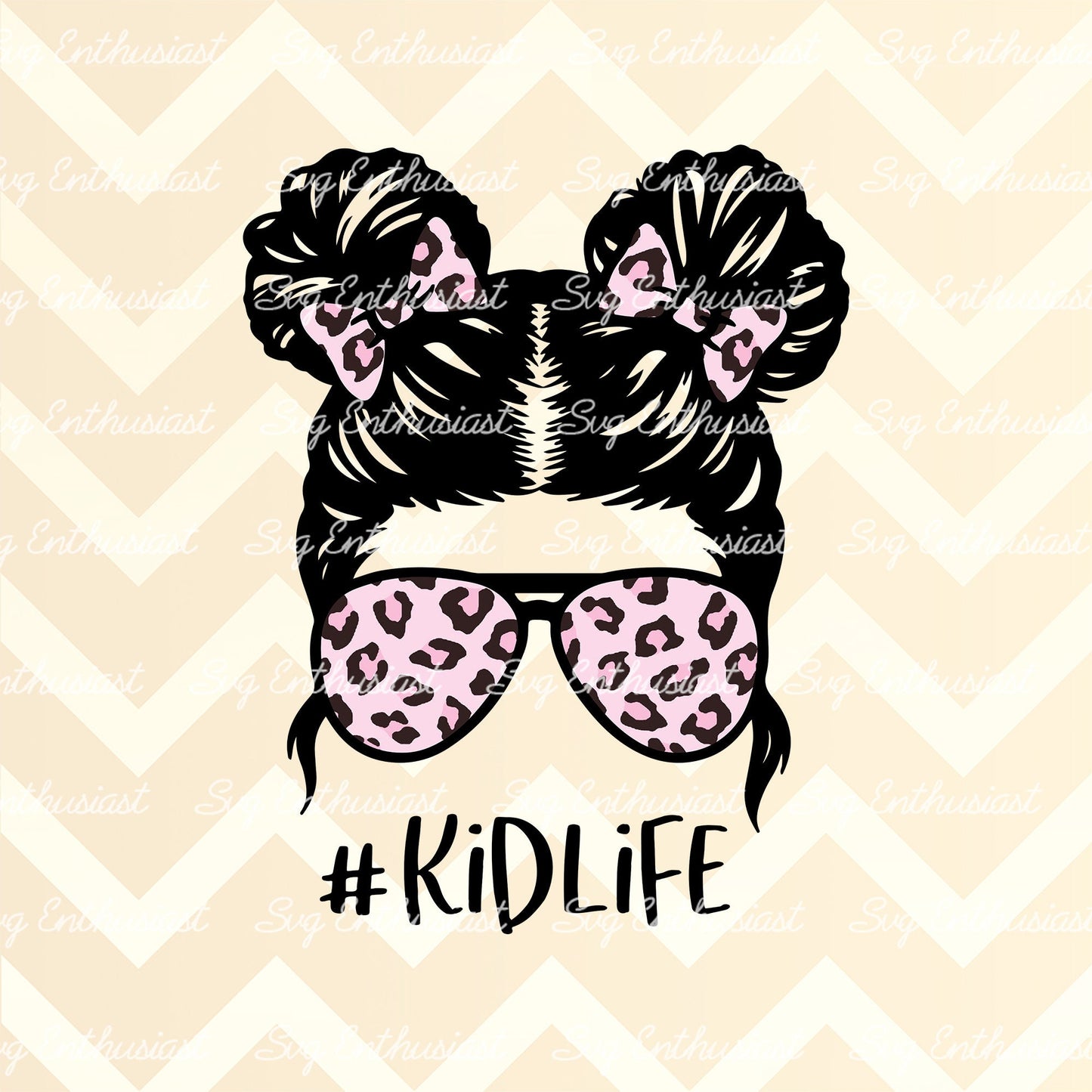 Pink leopard Kid life PNG sublimation