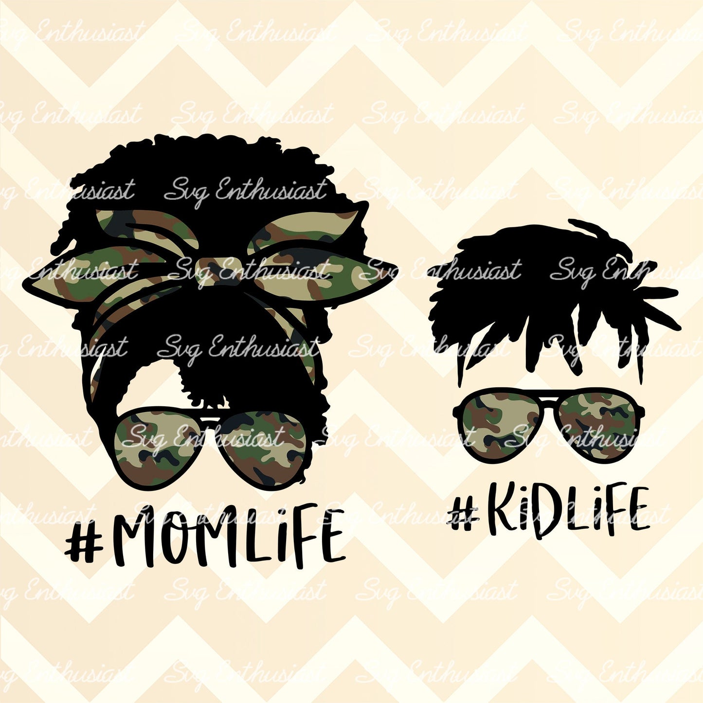 Mom life Afro bun - Kid life PNG sublimation