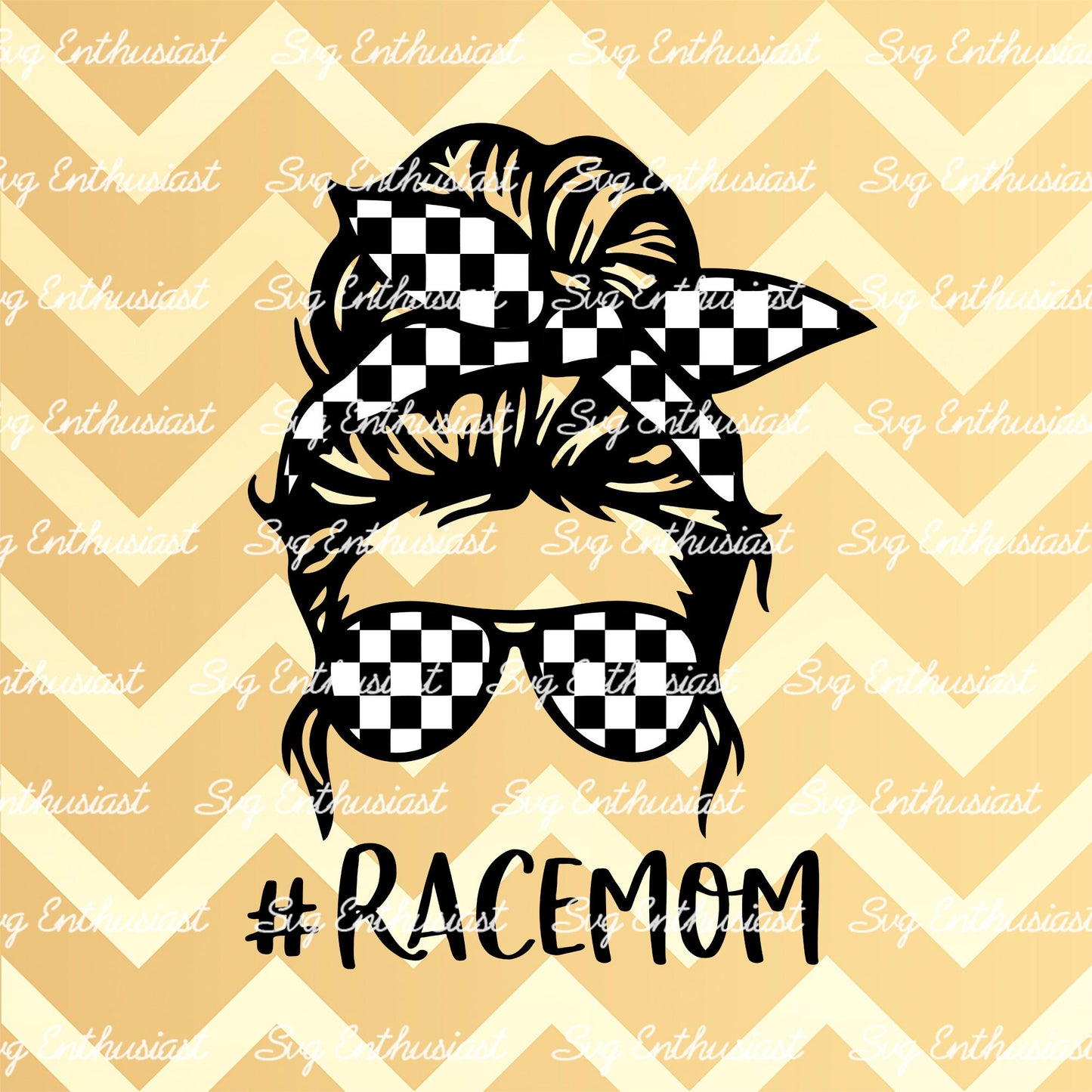 Race mom messy bun SVG PNG DXF