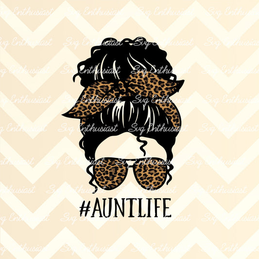 Aunt life curly hair PNG sublimation