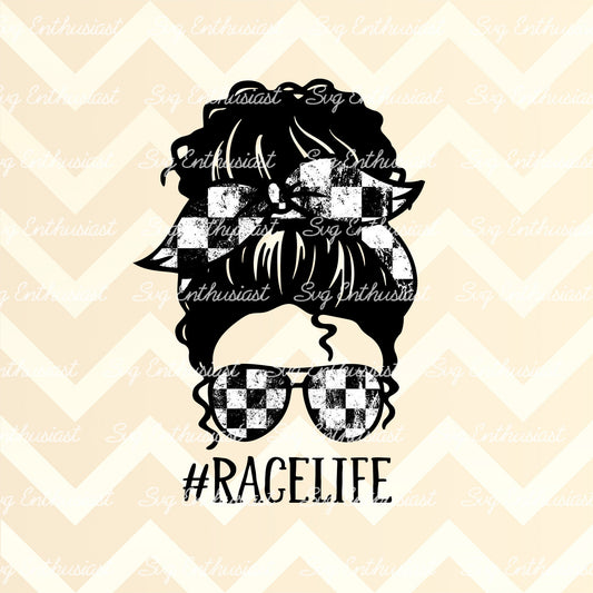 Race life curly hair PNG sublimation