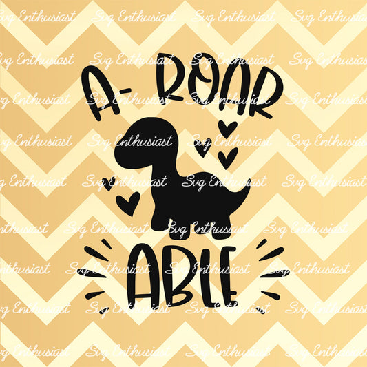 A roar able baby dinosaur SVG PNG DXF