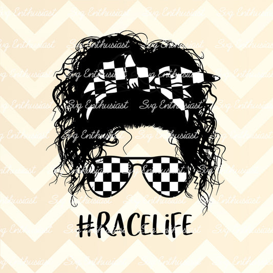 Race Life curly hair PNG sublimation