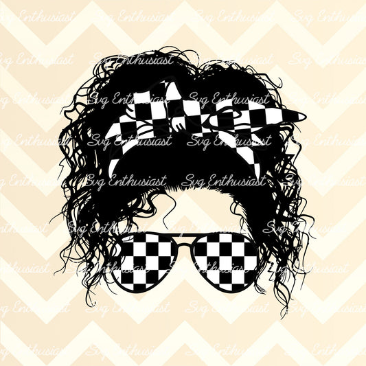 Race mom curly hair PNG sublimation