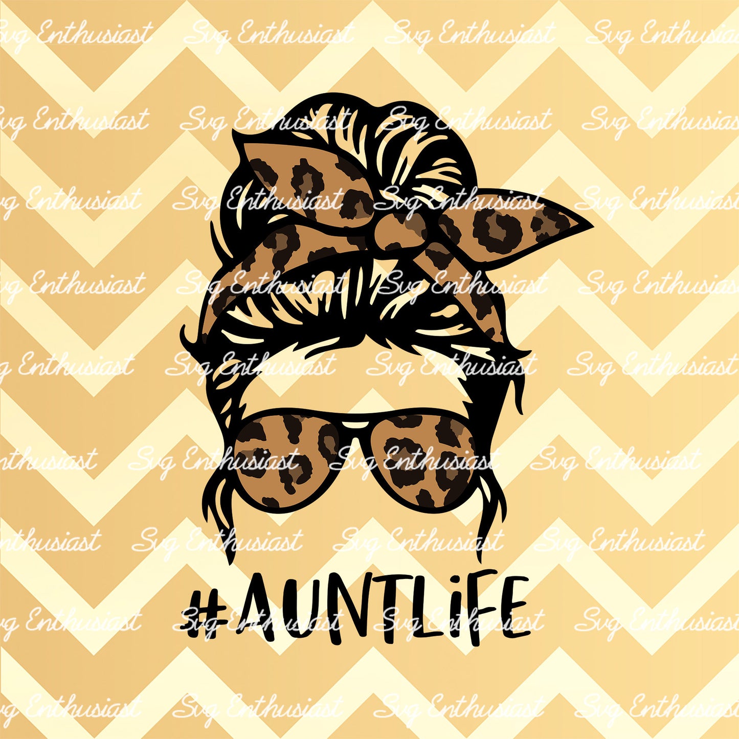 Aunt life messy bun SVG PNG DXF