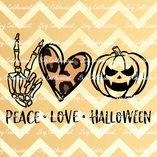 Peace love Halloween SVG PNG DXF