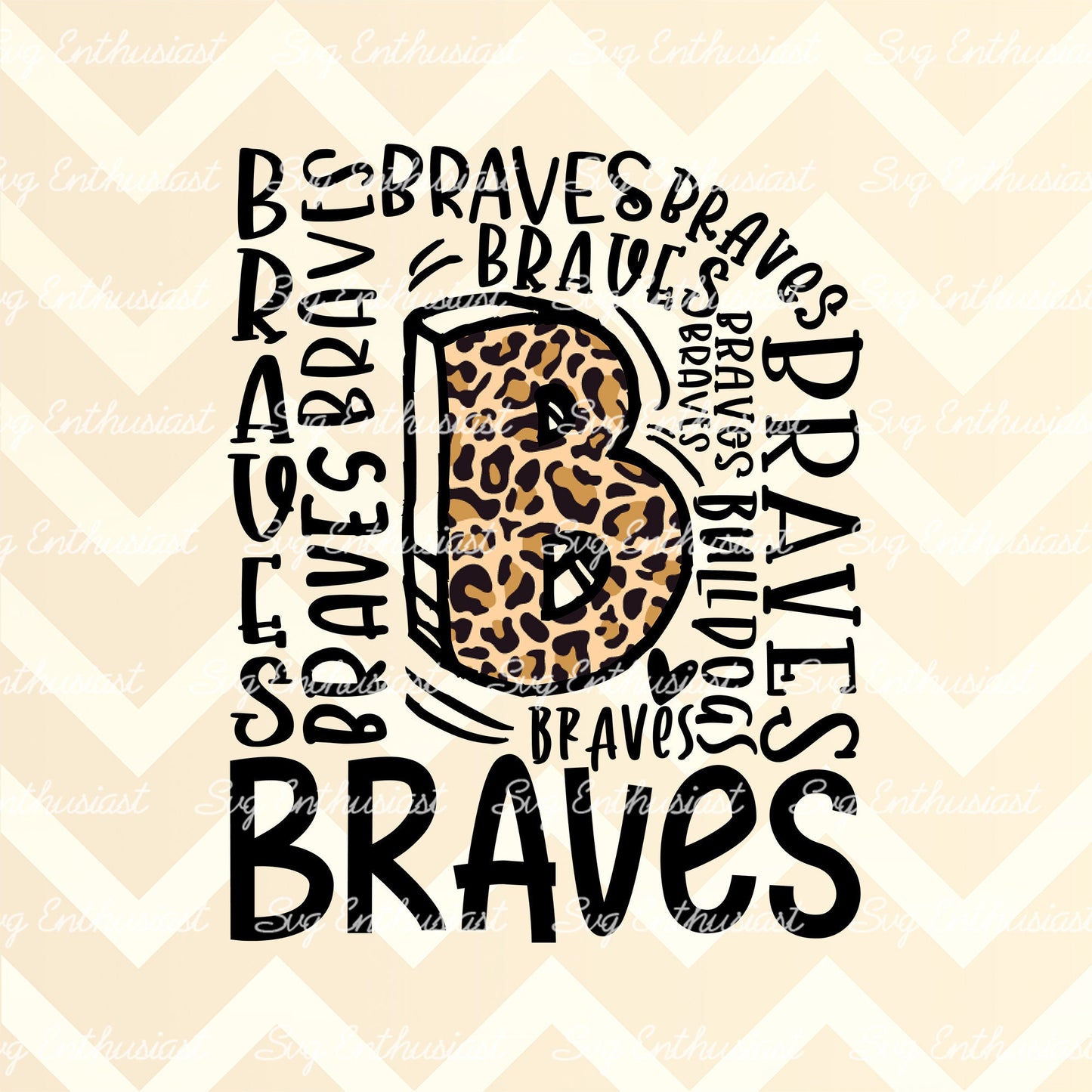 Braves Typography PNG sublimation