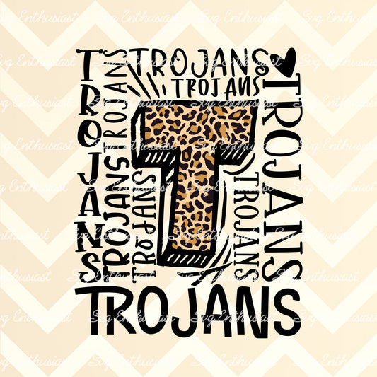 Trojans Typography PNG sublimation