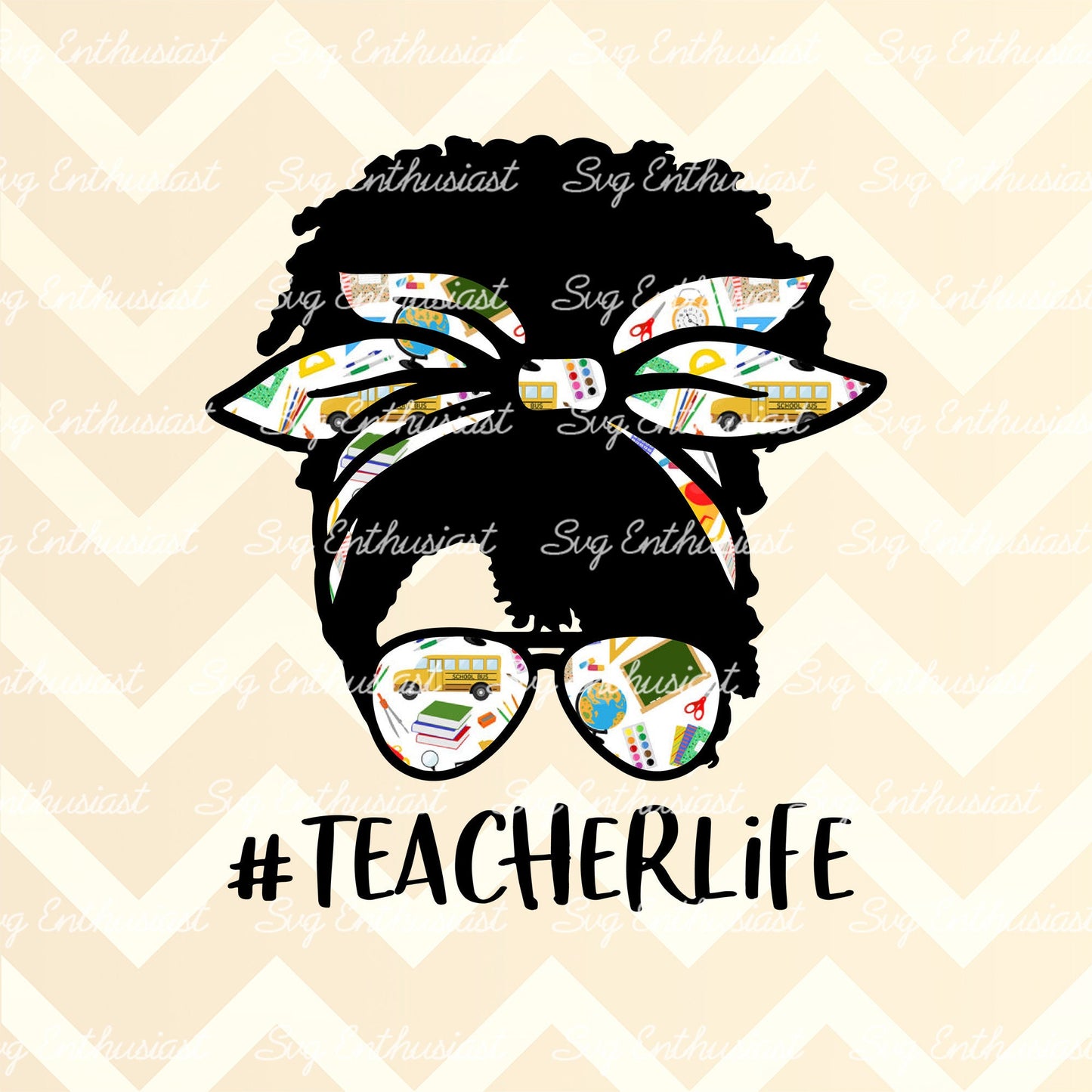 Teacher life afro hair PNG sublimation