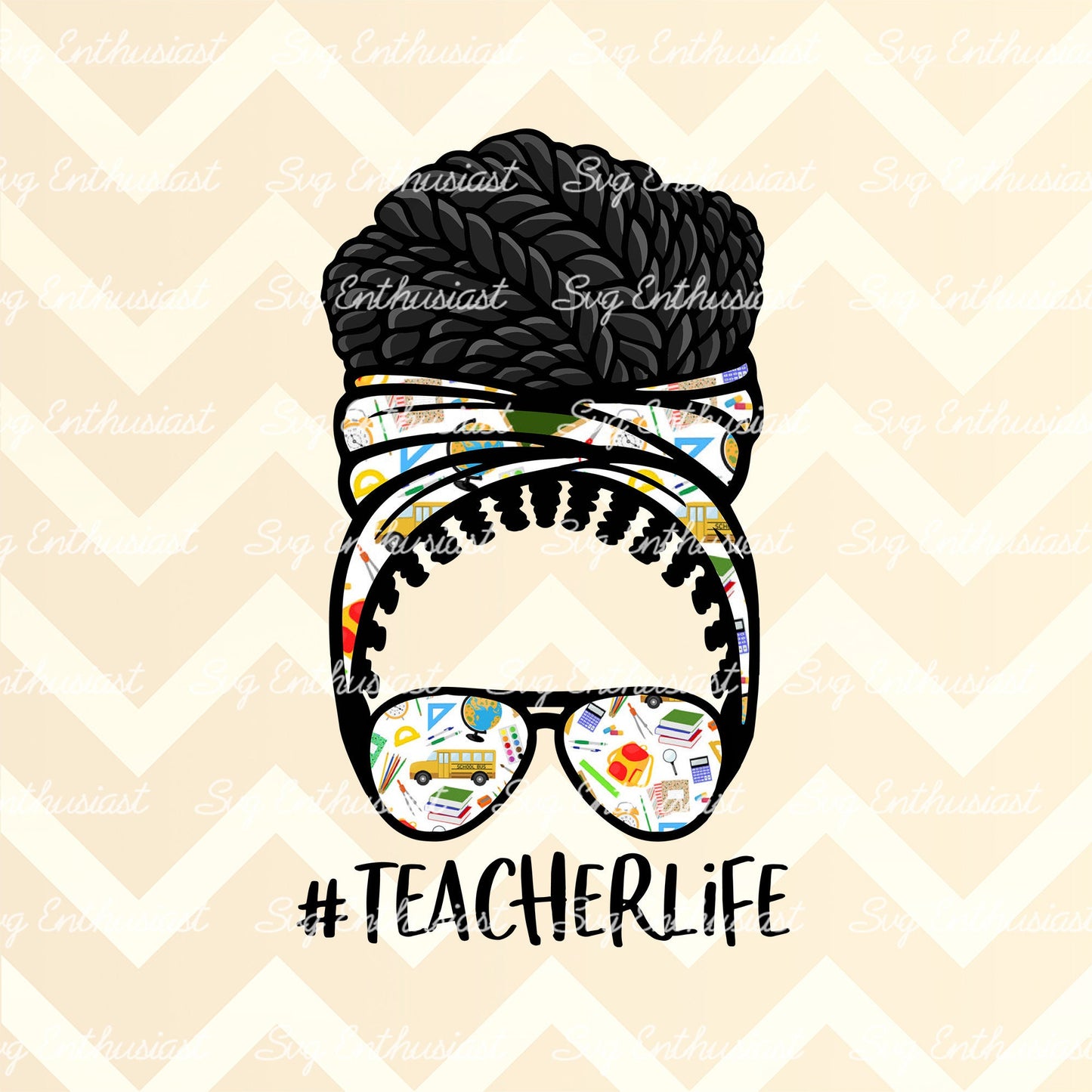 Teacher life afro hair PNG sublimation