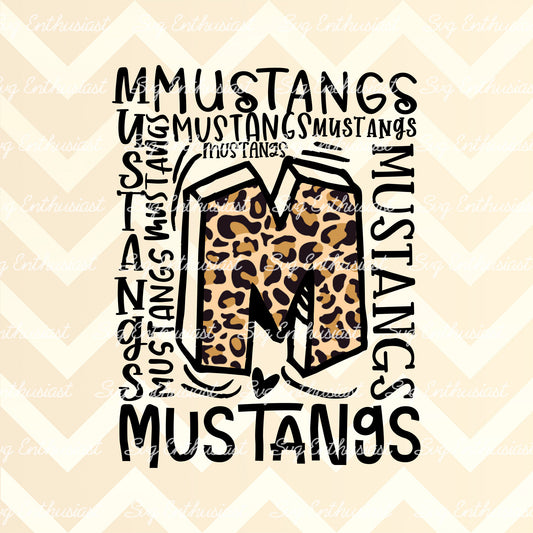 Mustangs Typography PNG sublimation,