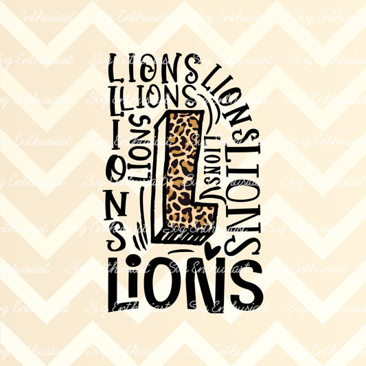 Lions Typography PNG sublimation