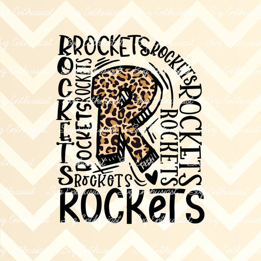 Rockets Typography PNG sublimation