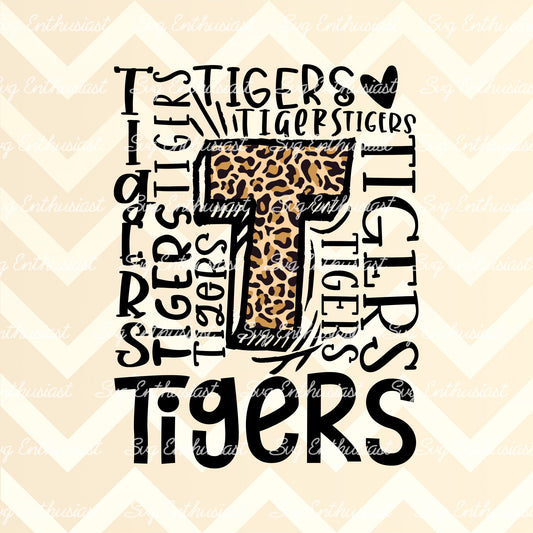 Tigers Typography PNG sublimation