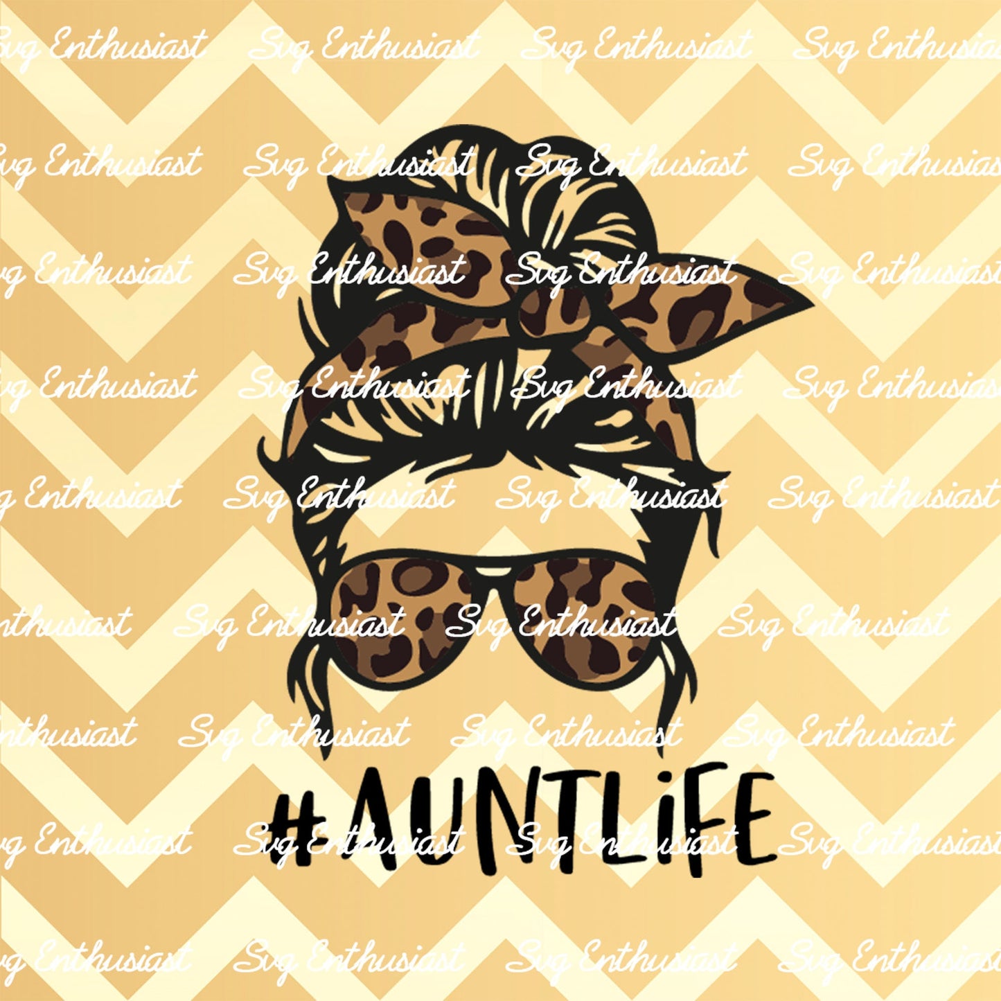 Aunt life messy bun SVG PNG DXF